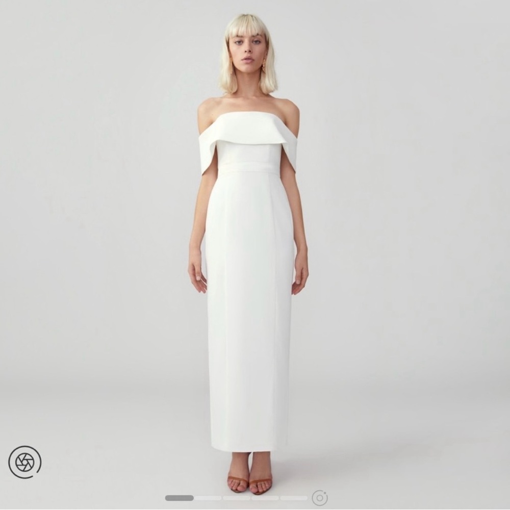 Fame and Partners white strapless dress size 8